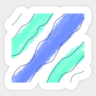 Purple green watercolor abstract art Sticker